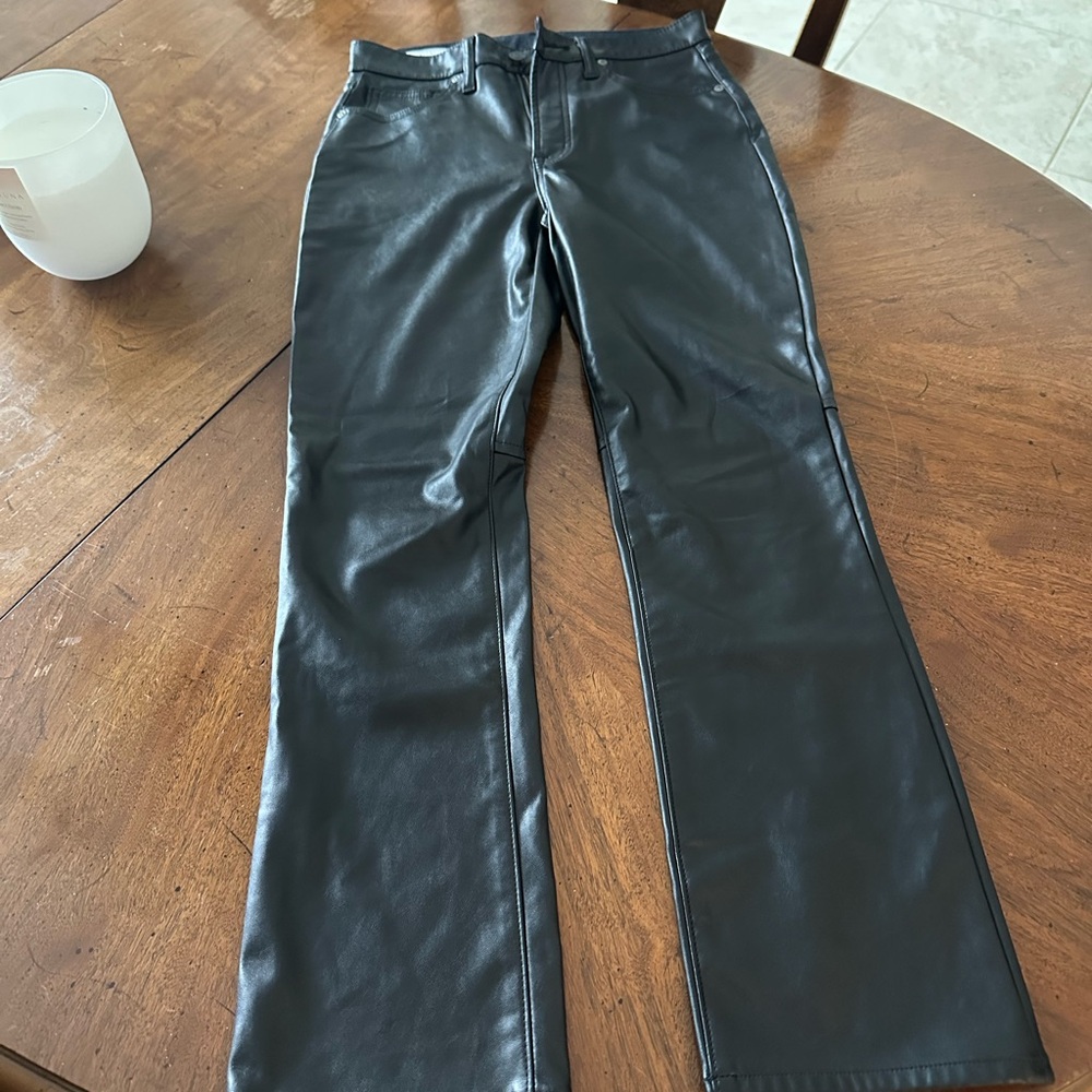 GAP Black Vintage Slim High-rise Faux Leather Pants